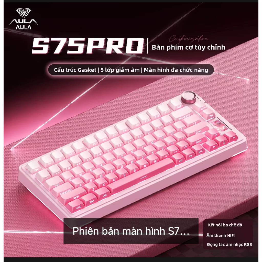 (hỏa tốc Hà Nội)bàn phím cơ không dây aula s75 pro 3 mode new | BigBuy360 - bigbuy360.vn
