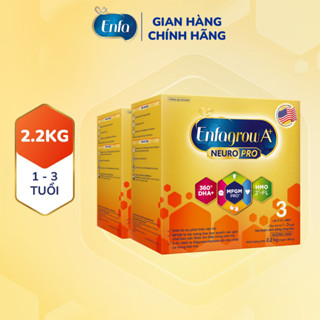 Bộ 2 lon sữa bột Enfagrow A+ Neuropro 3 với DHA giúp phát triển não bộ cho trẻ từ 1-3 tuổi – 2.2kg/hộp
