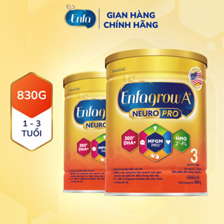 Bộ 2 lon sữa bột Enfagrow A+ Neuropro 3 với DHA giúp phát triển não bộ cho trẻ từ 1-3 tuổi – 830g/lon