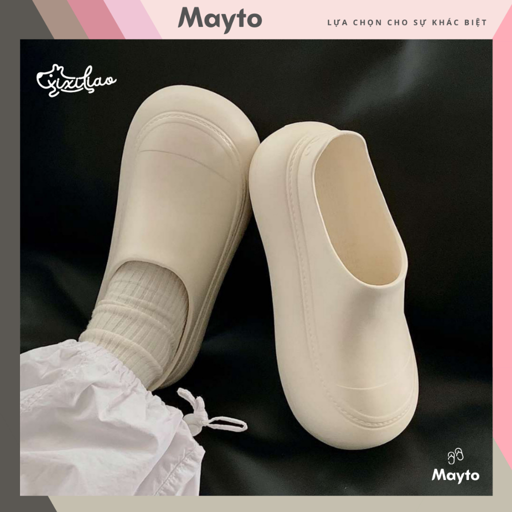 Giày bốt, boot nữ Mayto đế cao 5cm phối màu trơn kiểu dáng Hàn quốc dễ thương Xixitiao CS-221