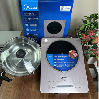 Bếp Từ Đơn Midea MIC221T0AG 2200W Gia Nhiệt Nhanh Hẹn Giờ Nấu Mặt Kính Chịu Nhiệt