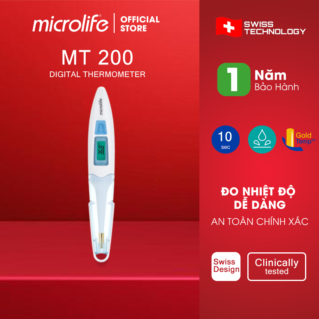 Nhiệt Kế Điện Tử Microlife MT200 | Đo Nhanh Kết Quả Chính Xác Trong 10 Giây - Bảo Hành Trọn Đời