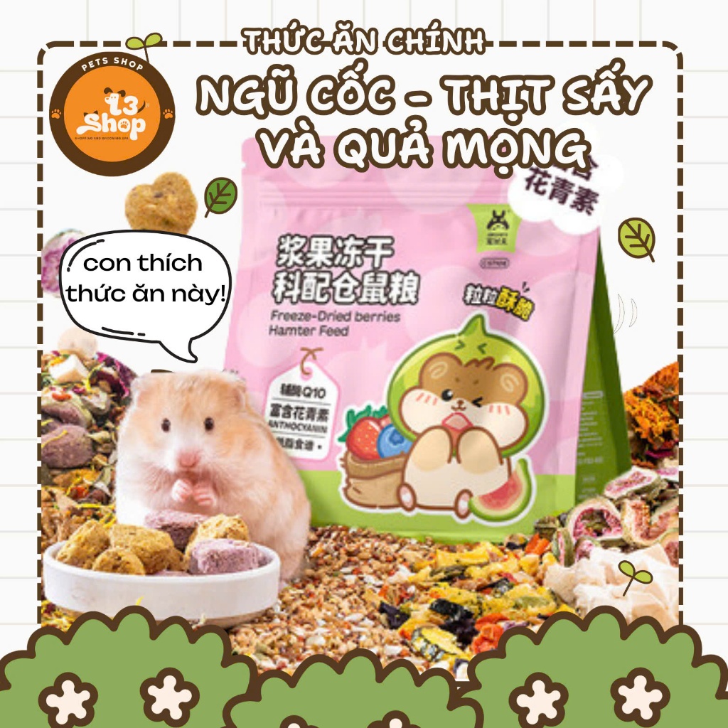 thức ăn ngũ cốc thịt sấy và quả mọng dòng Berry JONSANTY dành cho hamster - T3 PETS SHOP