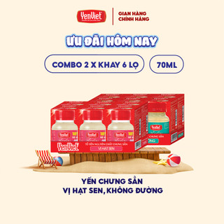  Combo 2 khay yến sào chưng sẵn Yến Việt 18% tổ yến yến chưng nguyên chất nhiều vị cho cả nhà 12 lọx70ml 