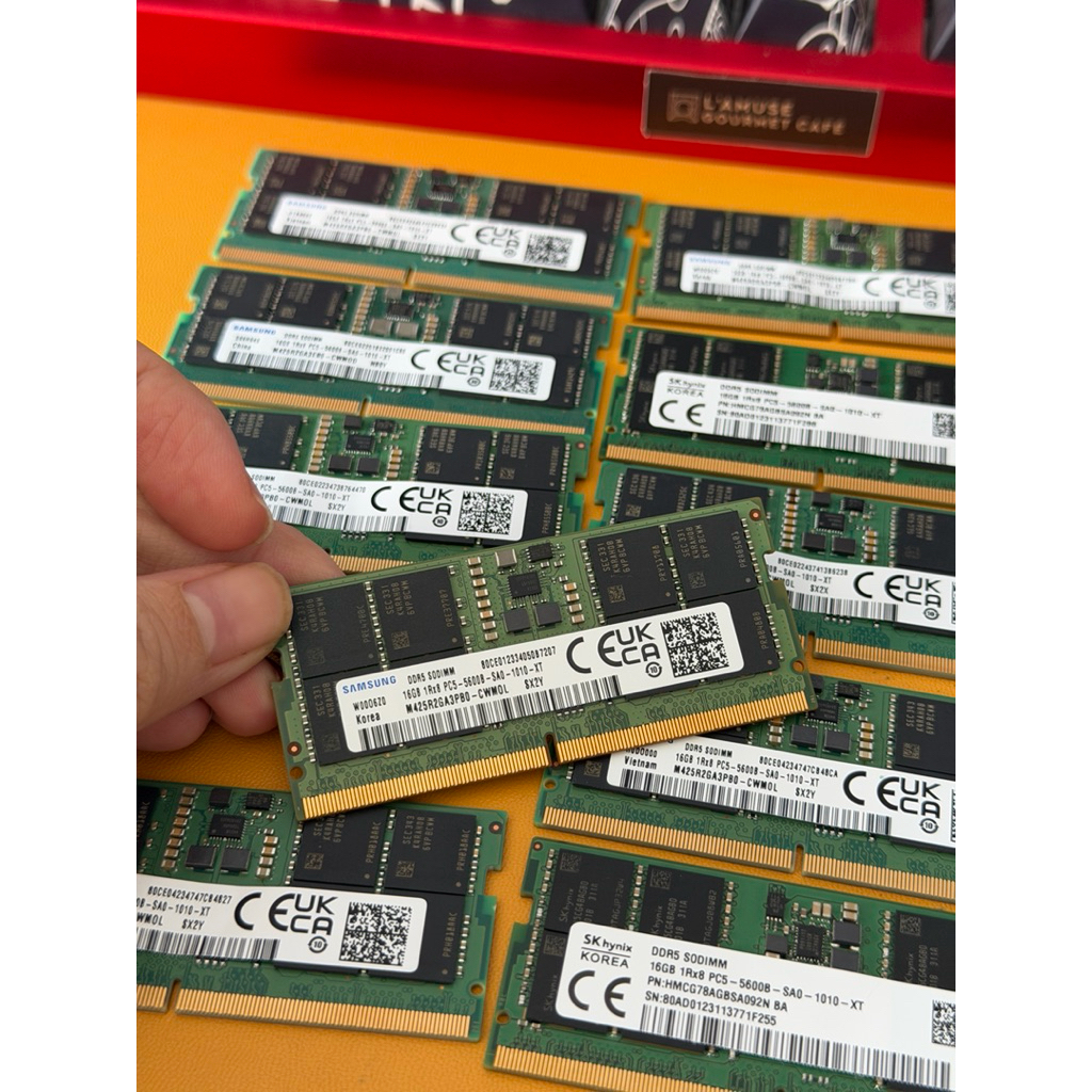 Ram Laptop Ddr5 16gb 8gb bus 5600-4800 chính hãng tháo máy. BH 3 năm (giao hãng ngẫu nhiên)