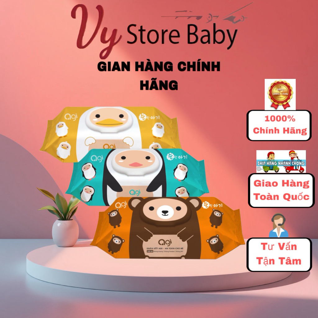 Khăn Ướt Agi 100 tờ ( 1 GÓI) ,Giấy khô thấm nước dùng chăm sóc bé từ 0 tháng tuổi