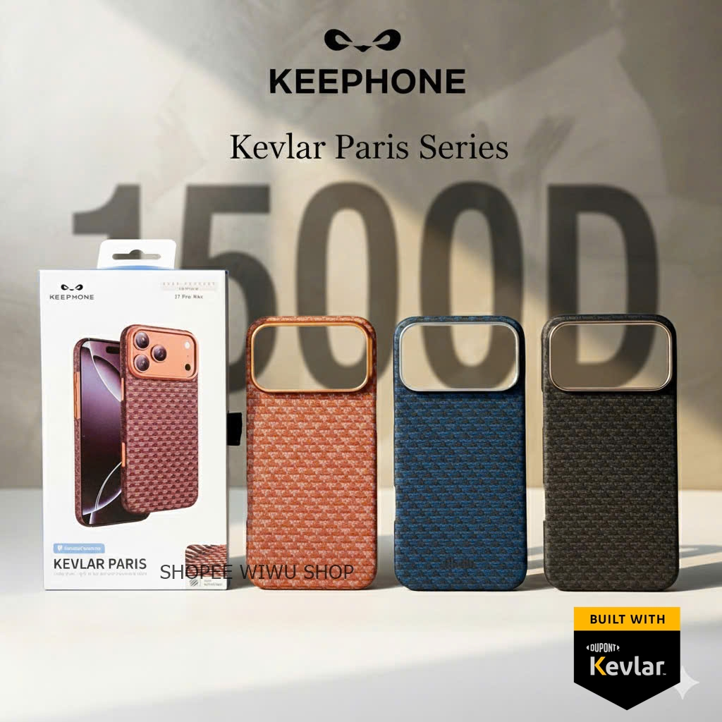 Ốp lưng siêu mỏng đẳng cấp Keephone Kevlar Paris Magnetic Case iphone 17 Pro Max / 16 Chống sốc , bá