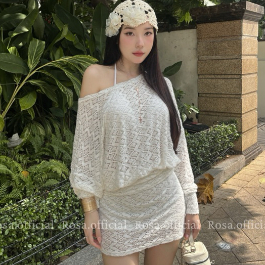 Áo Thun Len Tay Dài Bo Tay Lệch Vai Rosa - M134