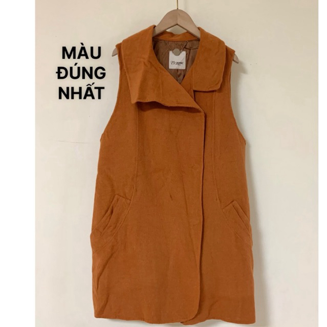 ANGORA Zá 3️⃣3️⃣9️⃣ [2hand HÀN] Áo khoác gile vest, dạ THỎ angora, cổ bẻ lớn, dáng dài suông, màu ca