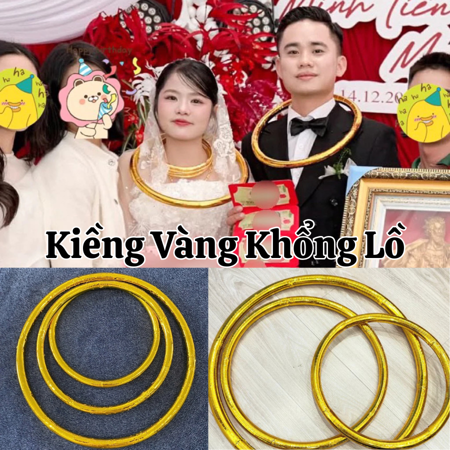 Kiềng Vàng Siêu To, Kiềng Khổng Lồ Tặng Đám Cưới, Sinh Nhật, Chất Liệu Nhựa... Làm Đạo Cụ Biểu Diễn
