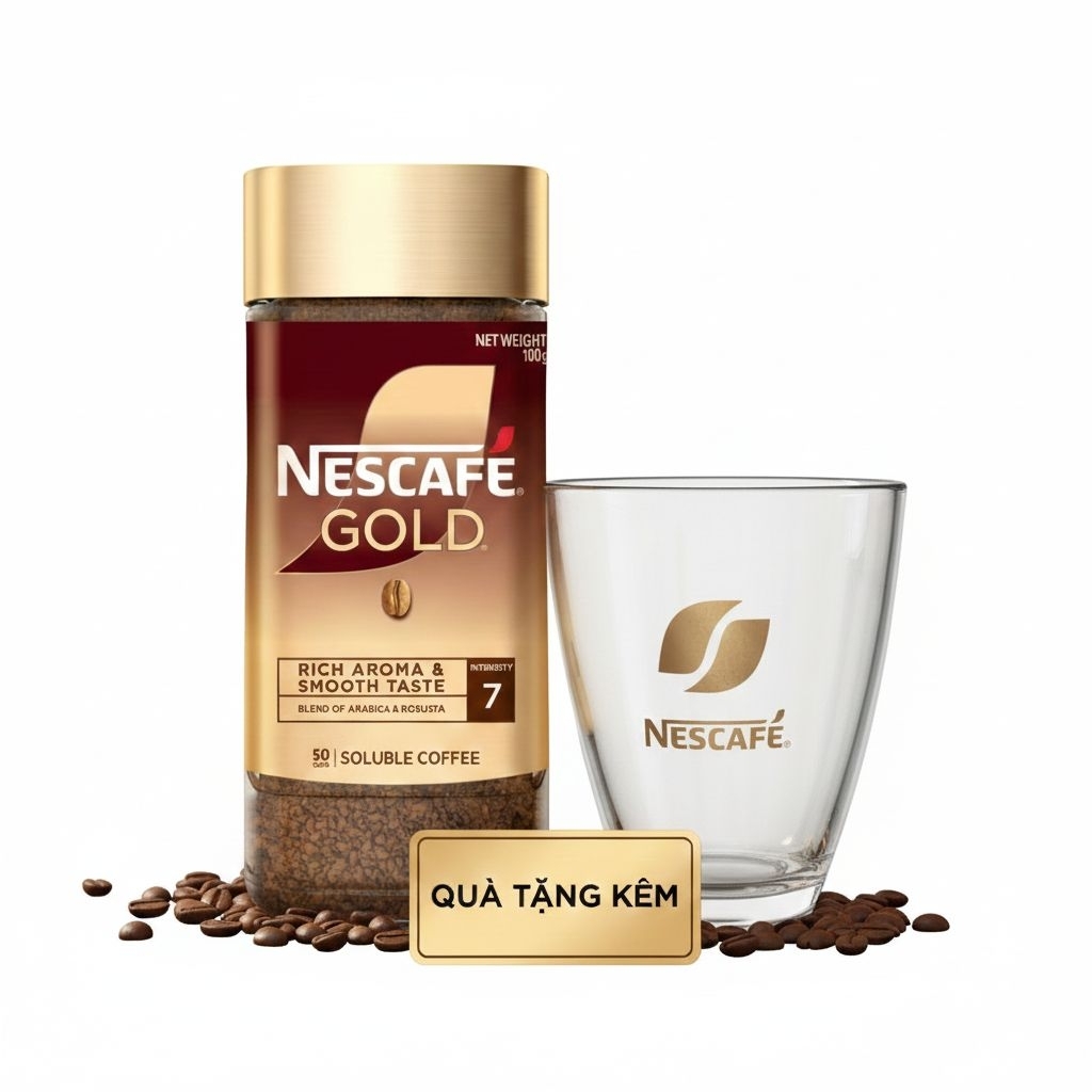 NesCafe Gold Nhập khẩu Hàn Quốc [Tặng ly thủy tinh]