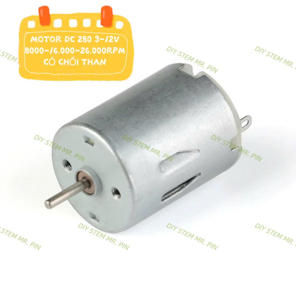 Động Cơ Mini Motor 280 3.7V–12V 8000 26000RPM – Motor Tốc Độ Cao Cho Xe Mô Hình, Robot - P0634
