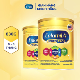 Bộ 2 lon sữa bột Enfamil A+ Neuropro 1 với DHA giúp phát triển não bộ cho trẻ từ 0 – 6 tháng tuổi – 830g/lon