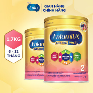 Bộ 2 lon sữa bột Enfamil A+ Neuropro 2 với DHA giúp phát triển não bộ cho trẻ từ 6 –12 tháng tuổi – 1.7kg/lon