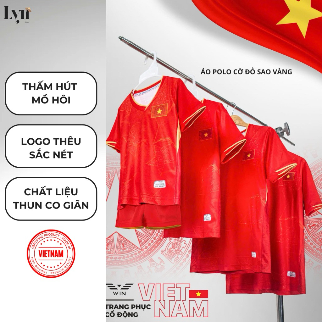 Áo Bóng Đá Đội Tuyền Việt Nam, Áo cổ động bóng đá Việt Nam hàng thun co giãn cao cấp