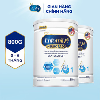Bộ 2 lon sữa bột Enfamil A2 Neuropro 1 giúp dễ tiêu hóa, hấp thu cho trẻ từ 0-6 tháng tuổi  – 800g/lon