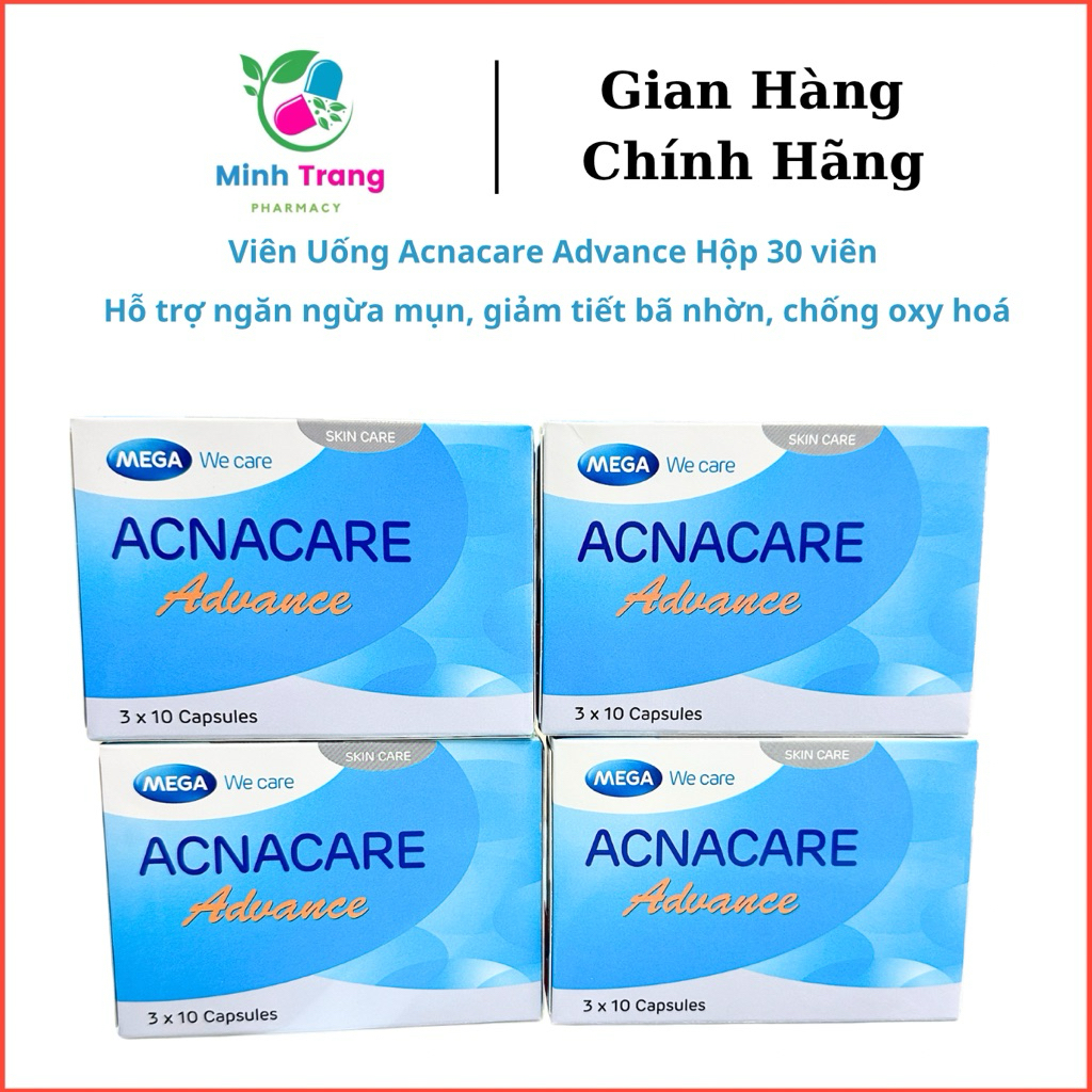 Acnacare Advance Mega We Care – Hỗ Trợ Giảm Tiết Bã Nhờn, Chăm Sóc Da – Hộp 30 Viên