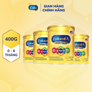 Bộ 4 lon sữa Bột Enfamil A+ Neuropro 1 với DHA giúp phát triển não bộ cho trẻ từ 0 – 6 tháng tuổi – 400g/lon