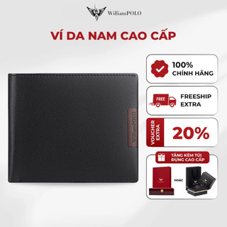  Ví da nam cao cấp William Polo đường may chỉnh chu sang trọng kèm hộp đựng túi giấy- POLO201530 