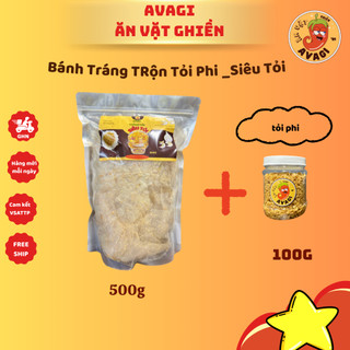 Set Bánh Tráng Muối Siêu Tỏi, Siêu Hành Phi đậm vị thơm ngon nhà Ăn Vặt AVAGI Thức Ăn Nhẹ Khô Food Snack Ăn Vặt
