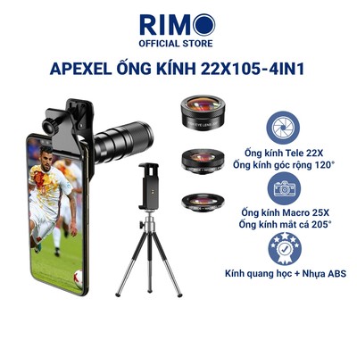 Ống kính lens camera điện thoại di động Apexel 22X105-4IN1 - Bảo hành 12 tháng chính hãng