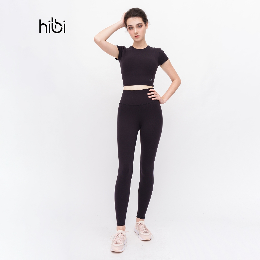 Set Đồ Tập Yoga Gym Hibi Sports H147 Áo Croptop Có Tay Kèm Mút Ngực, Vải Hi Fabric
