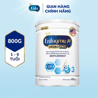 Sữa bột Enfagrow A2 Neuropro 3 800g giúp dễ tiêu hóa, hấp thu cho trẻ từ 1-6 tuổi