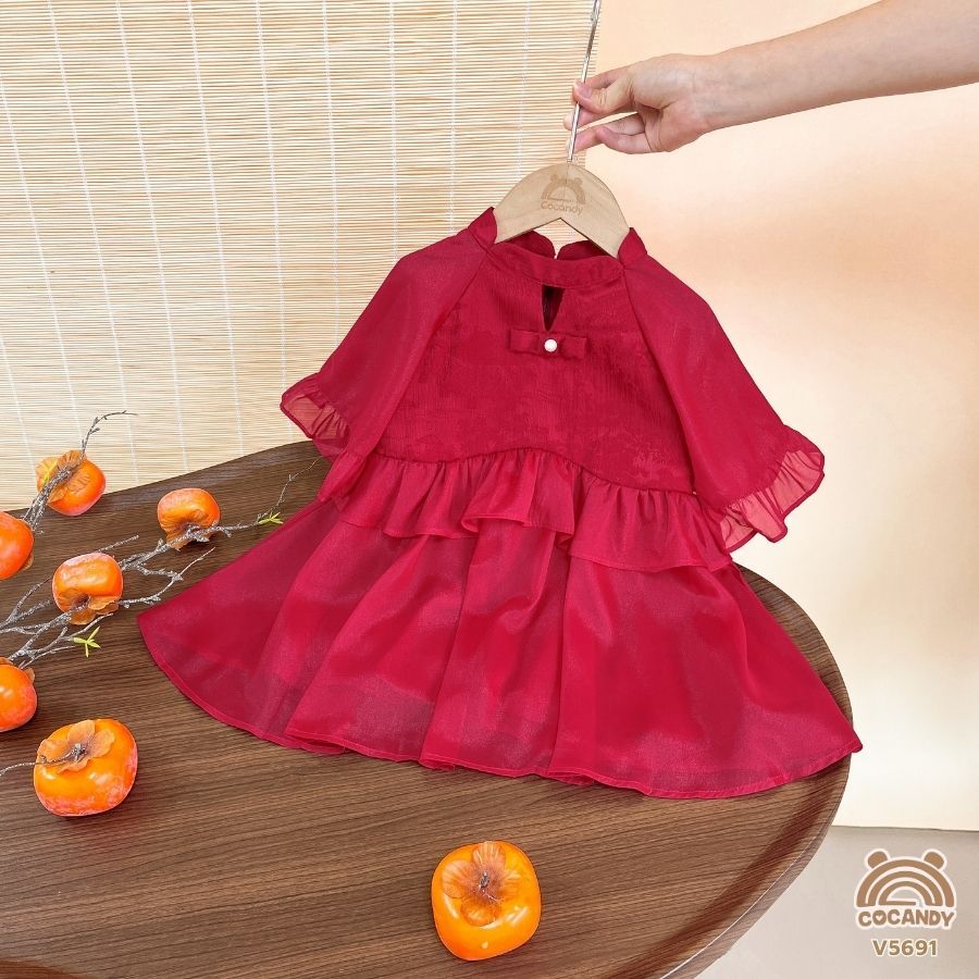 Váy cho bé COCANDY -Váy ĐỎ Như Nguyệt V5691