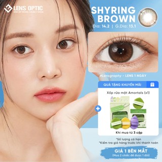  Lens 1 ngày Lensgraphy màu Shyring Brown Kính áp tròng cho mắt cận giãn tròng 14.2 - Lens Optic 