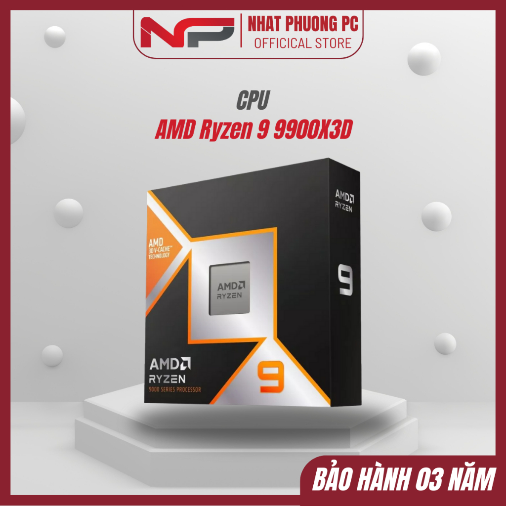 [FULL VAT] Chip xử lý AMD Ryzen 9 9900X3D / 4.4GHz Boost 5.5GHz / 12 nhân 24 luồng / 140MB / AM5 | B