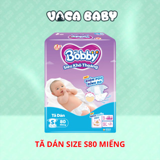  Tã Bỉm Dán Bobby S80 M76 L68 XL62 XXL56 mới- Lõi nén cotton-soft 3mm 