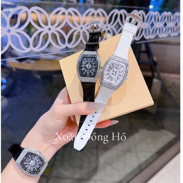 B16 Đồng hồ thời trang nữ đính đá mặt bầu sang trọng Watch Women Đeo Tay chống nước 3ATM B16