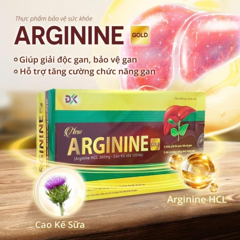 Arginine Gold 30 Viên – Giải Độc Gan, Hạ Men Gan, Mát Gan, Phục Hồi & Bảo Vệ Gan Từ Arginine, Kế Sữa