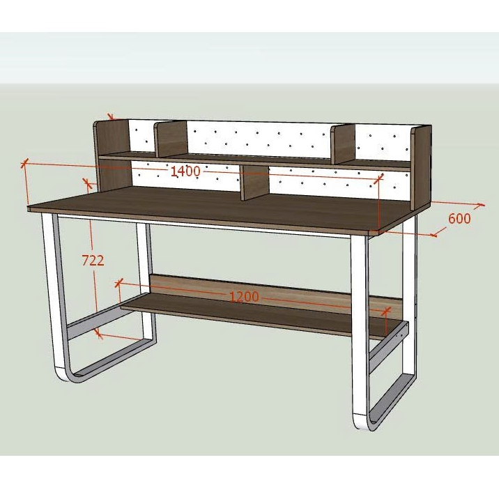 Bàn Làm Việc Có Kệ Sách Hiện Đại, Bàn BKG Mặt Gỗ MDF 17mm, Khung Sắt Sơn Tĩnh Điện, Nhiều Kích Thước | BigBuy360 - bigbuy360.vn