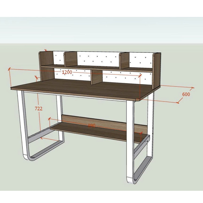 Bàn Làm Việc Có Kệ Sách Hiện Đại, Bàn BKG Mặt Gỗ MDF 17mm, Khung Sắt Sơn Tĩnh Điện, Nhiều Kích Thước | BigBuy360 - bigbuy360.vn