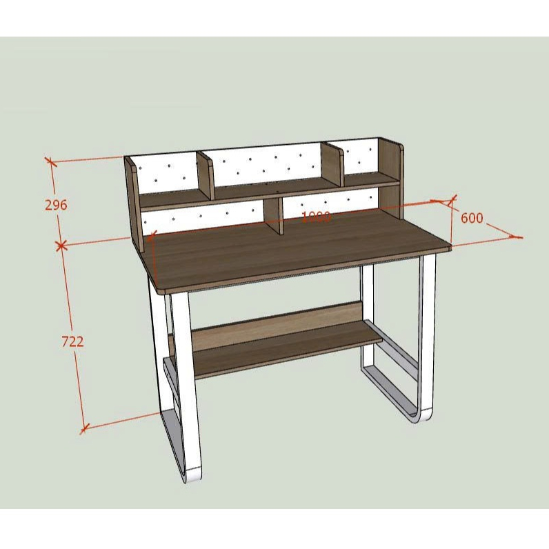 Bàn Làm Việc Có Kệ Sách Hiện Đại, Bàn BKG Mặt Gỗ MDF 17mm, Khung Sắt Sơn Tĩnh Điện, Nhiều Kích Thước | BigBuy360 - bigbuy360.vn