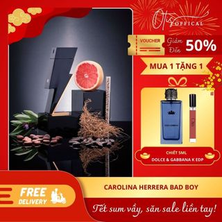  Nước Hoa Chiết 10ml Nam Carolina Herrera Bad Boy Hương Thơm Sexy Cá tính Cuốn hút 