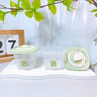 Set 2 hũ trữ thực phẩm Lion Baby và Máy hâm sữa