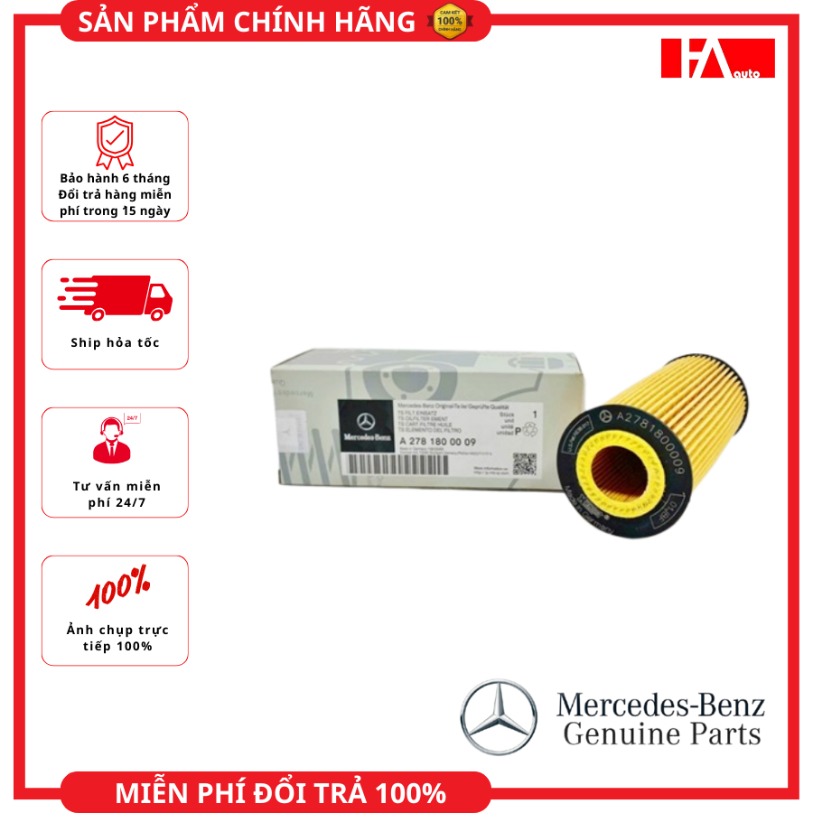 Lọc dầu nhớt Mercedes-Benz: A45 AMG, AMG GT S, C43 AMG, CL63 AMG, CLA45 AMG, CLS500, CLS63 AMG, E500