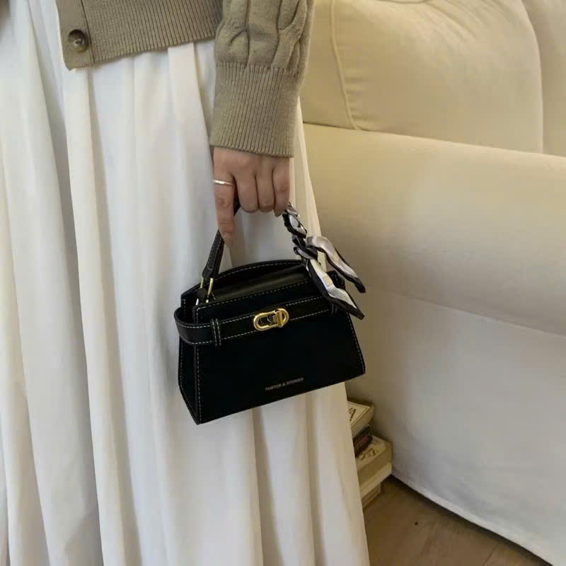 Túi đeo chéo nữ form hộp da lộn,túi đeo vai tặng kèm charm thỏ dễ thương phong cách tiểu thư Đăng Túi DK096 | BigBuy360 - bigbuy360.vn