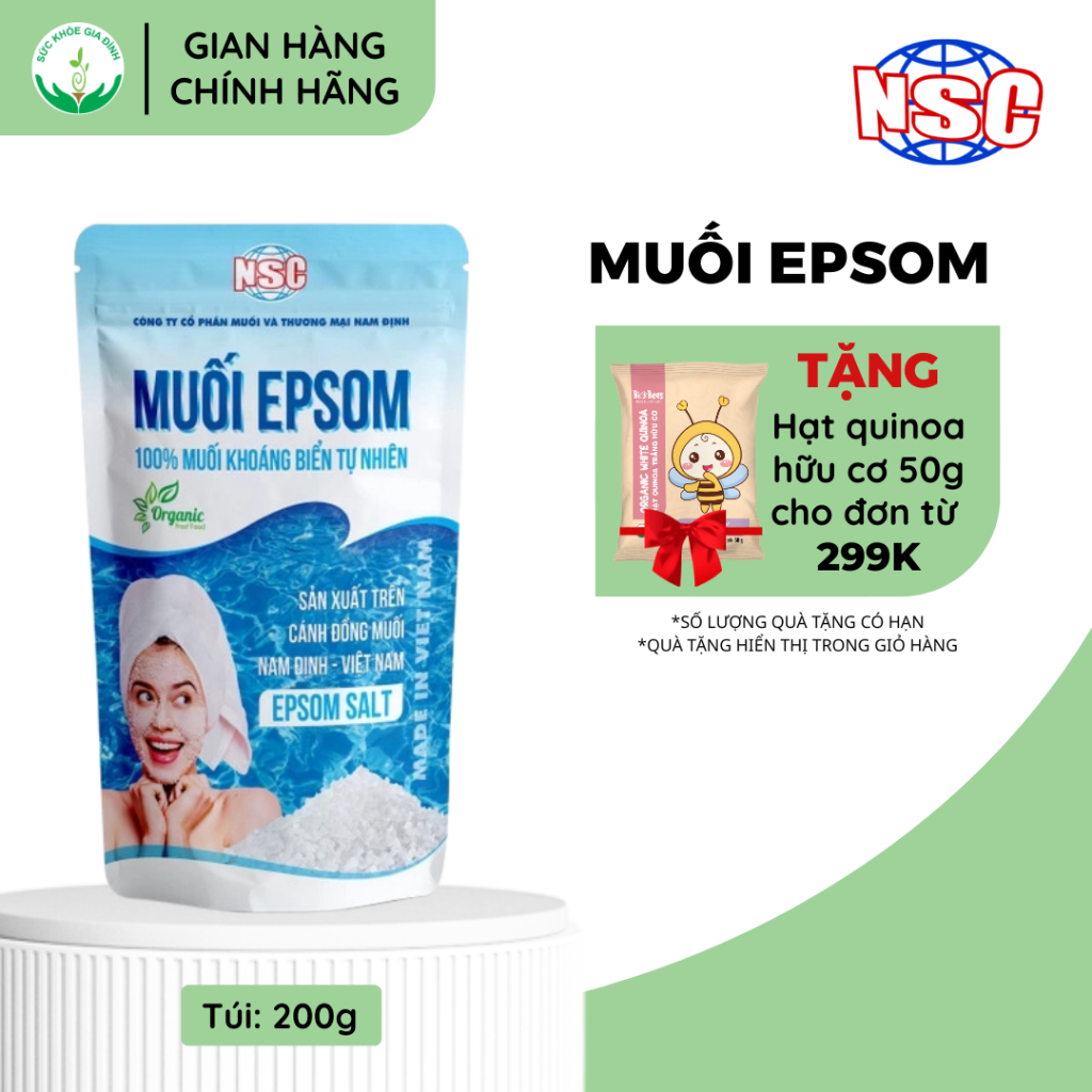 Muối Tắm, Rửa Mặt Espom NSC 200g