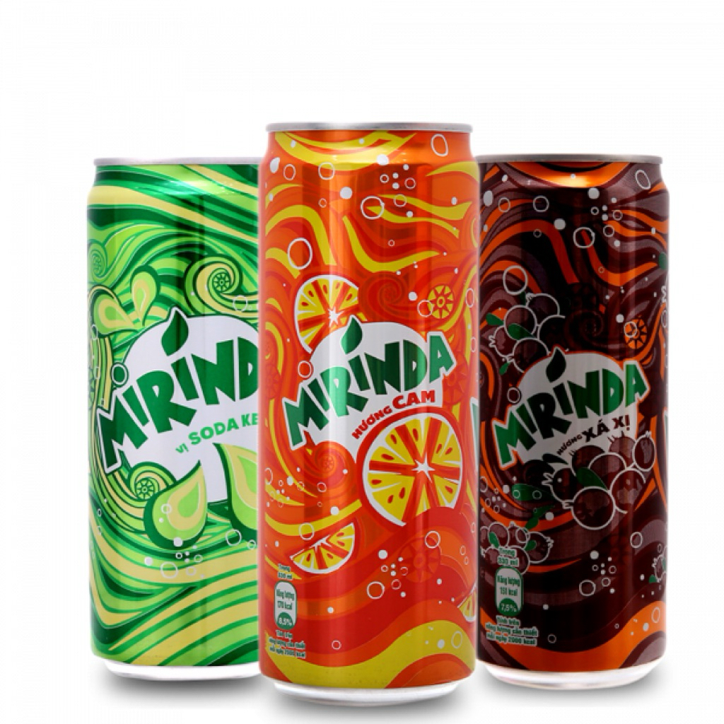 Lốc 6 lon Mirinda nước ngọt có ga 320ml