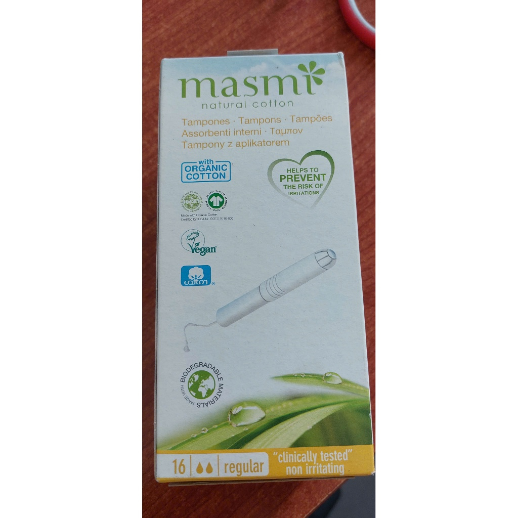 Tampon có cần đẩy 2 giọt hữu cơ Masmi ( 16 pcs )