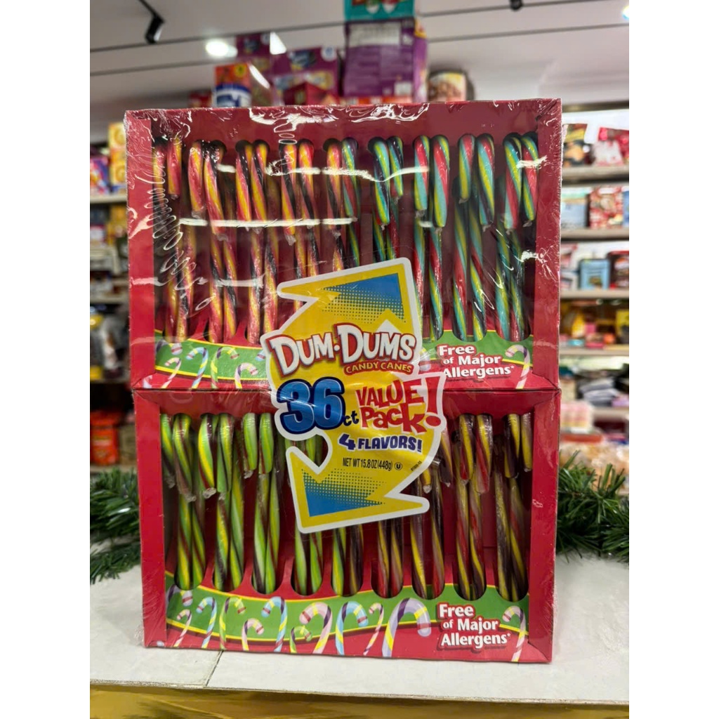 KẸO MÚT GẬY GIÁNG SINH NOEL 4 VỊ CỦA MỸ DUM DUMS CANDY CANES LỐC 2 HỘP (36 CÂY - 448G) - HỘP LẺ 18 C