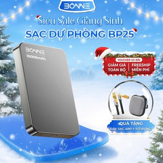   ĐỘC QUYỀN LIVE Sạc Nhanh BP25 Cao cấp Chính Hãng BONNE TECH,10.000 mAh Hỗ Trợ Sạc Nhanh Chuẩn Qi2 Bảo Hành 12 Tháng 