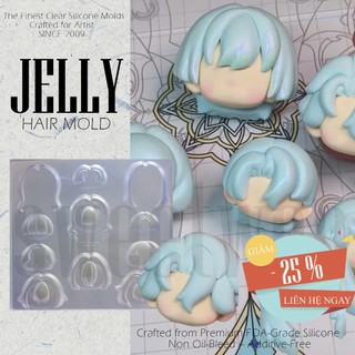 Khuôn Silicone Nặn Tóc JELLY HAIR MOLD cho Tượng Búp Bê Đất Sét Nhật  / Fondant / Socola Pipping Gel Trang Trí Bánh Kem