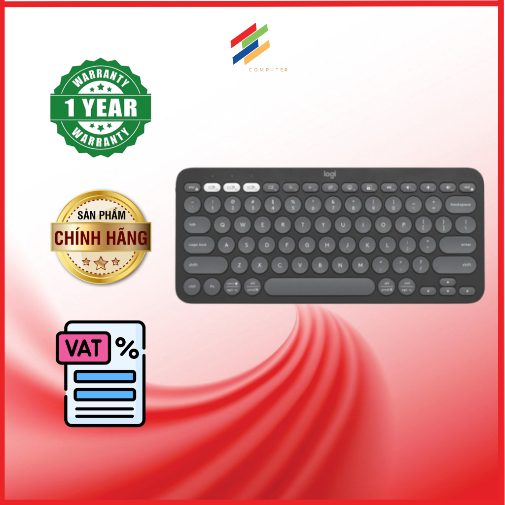 Bàn phím không dây Logitech Pebble KEYS 2 K380s WIRELESS/BLUETOOTH - Hàng chính hãng bảo hành 1 năm