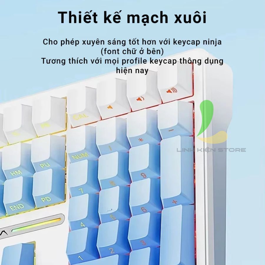 AULA F108 - Bàn Phím Cơ Không Dây Kết Nối 3 Chế Độ, Mạch Xuôi Full Key Hotswap | BigBuy360 - bigbuy360.vn