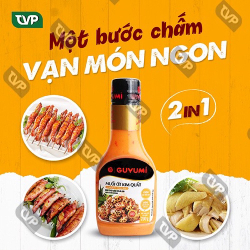 [THÙNG 24 CHAI 200gr] MUỐI ỚT KIM QUẤT GUYUMI Kumquat Chili Salt