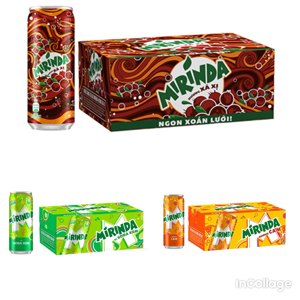Hoả Tốc - Thùng 24 lon Mirinda 320ml đủ vị
